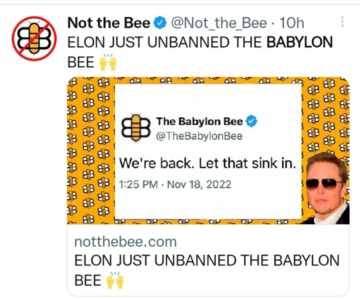Babylon Bee Back on Twitter